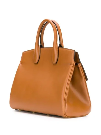 Shop Ferragamo Medium Studio Tote Bag In Brown