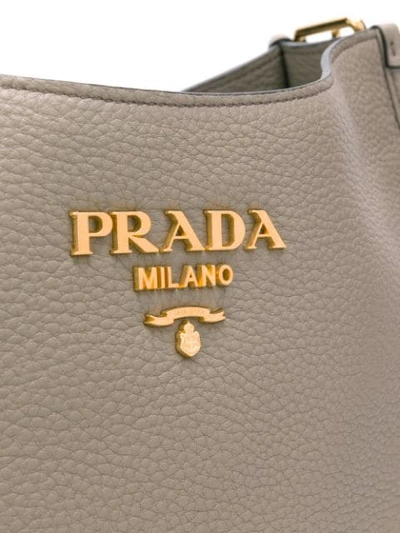Shop Prada Hobo Shoulder Bag In Neutrals