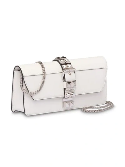 Shop Prada Elektra Clutch Bag In White