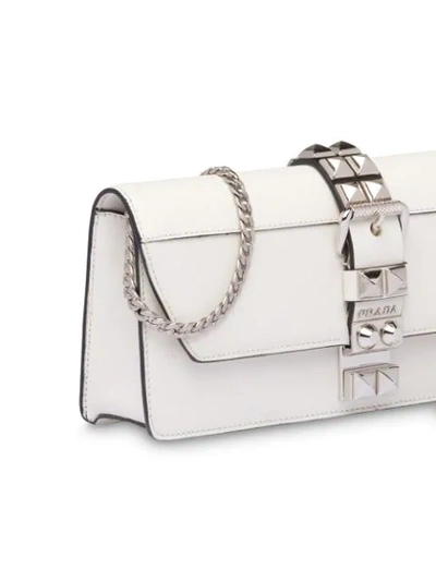 Shop Prada Elektra Clutch Bag In White
