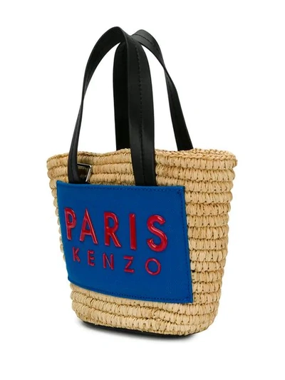 Shop Kenzo Mini Logo Tote Bag In Neutrals