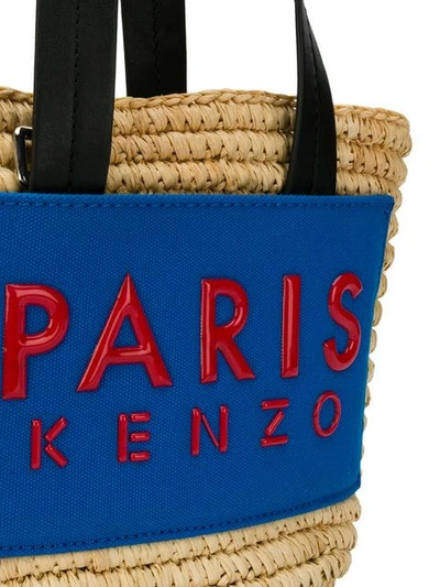 Shop Kenzo Mini Logo Tote Bag In Neutrals