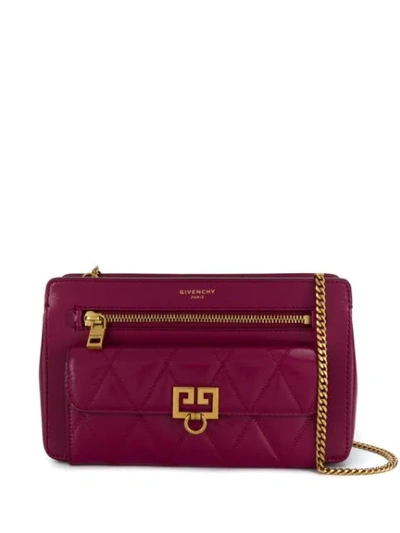 Shop Givenchy Pocket Quilted Media Bag In Purple