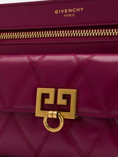 Shop Givenchy Pocket Quilted Media Bag In Purple