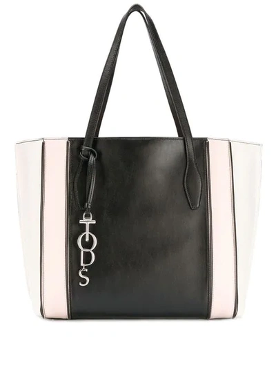 Shop Tod's Panelled Tote Bag In Black