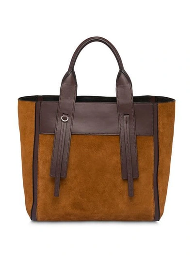 Shop Prada Ouverture Medium Bag In Brown
