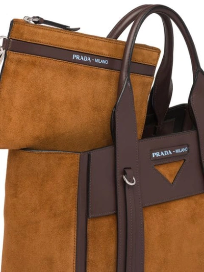 Shop Prada Ouverture Medium Bag In Brown