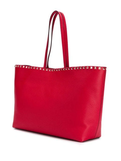 Shop Valentino Rockstud Tote Bag In Red