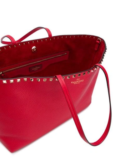 Shop Valentino Rockstud Tote Bag In Red