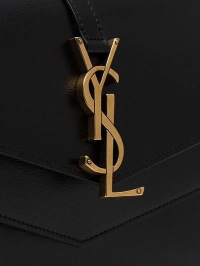 Shop Saint Laurent Black Sulpice Logo Cross Body Bag