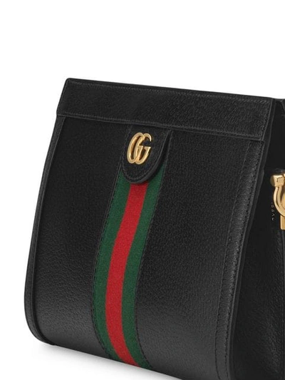 Shop Gucci Small Ophidia Gg Shoulder Bag In Black