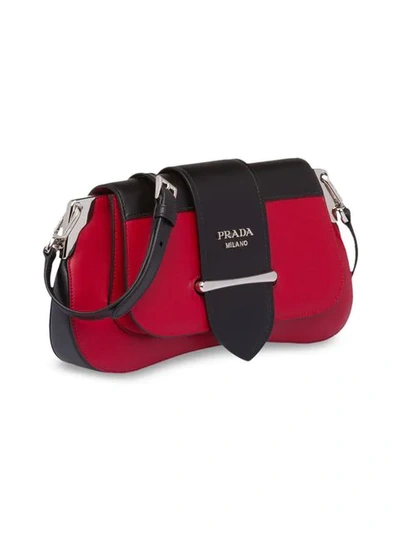 Shop Prada Sidonie Leather Shoulder Bag In Red