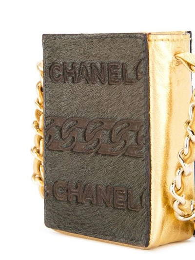 Pre-owned Chanel 2000-2002 Cc Logo Mini Necklace Chain Bag In Green