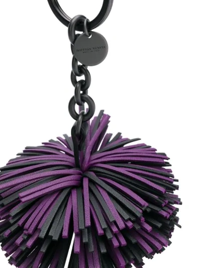 Shop Bottega Veneta Pom Pom Bag Charm In Purple