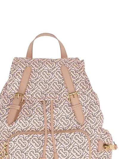 Shop Burberry The Medium Rucksack In A Monogram Print In Neutrals