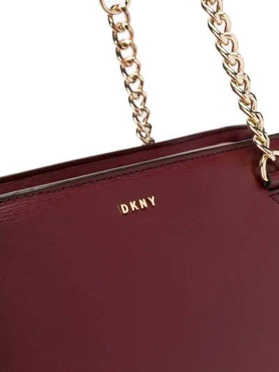 Shop Dkny Chain Tote Bag In Red