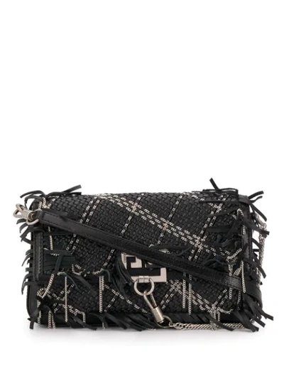 Shop Givenchy Borsa Charm Chain Shoulder Bag In Black