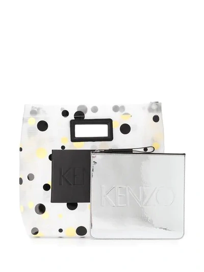 Shop Kenzo Polka Dot Tote In White