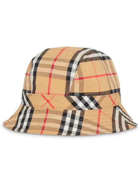vintage check bucket hat