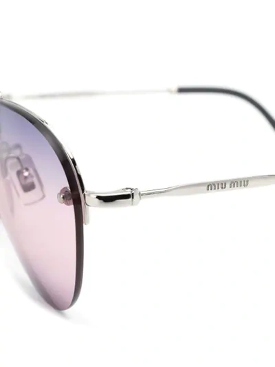 Shop Miu Miu Runaway Sunglasses In Silver
