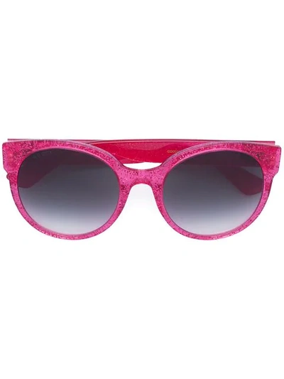 round-frame glitter sunglasses