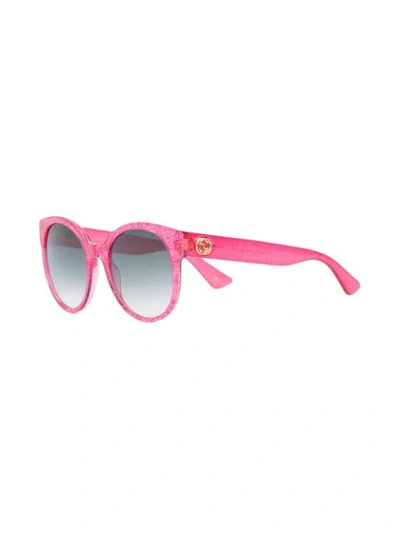 round-frame glitter sunglasses