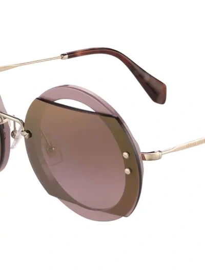 Shop Miu Miu Reveal Glitter Sunglasses In Grey
