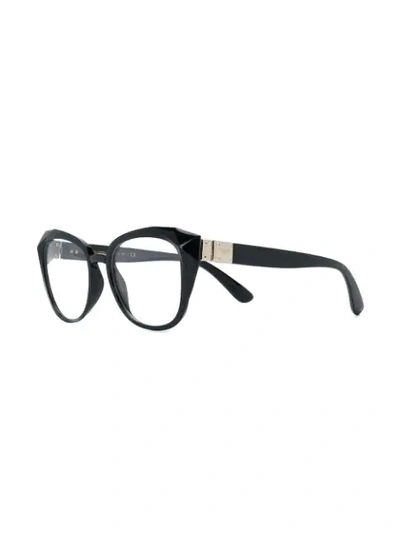 Shop Dolce & Gabbana Cat-eye Frame Glasses In Black