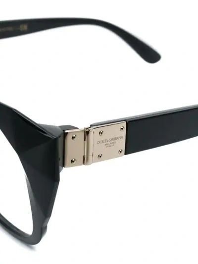 Shop Dolce & Gabbana Cat-eye Frame Glasses In Black