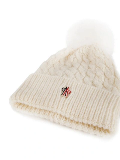 Shop Moncler Pom Pom Beanie In 034 White