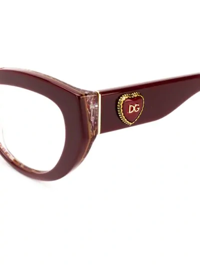 Shop Dolce & Gabbana Cat-eye Glasses In Red