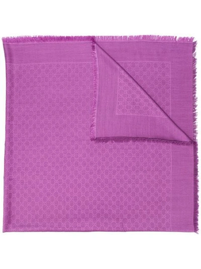 Shop Gucci Gg Supreme Scarf In Purple