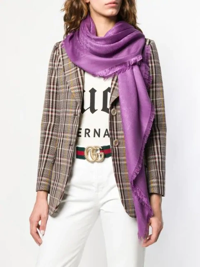 Shop Gucci Gg Supreme Scarf In Purple