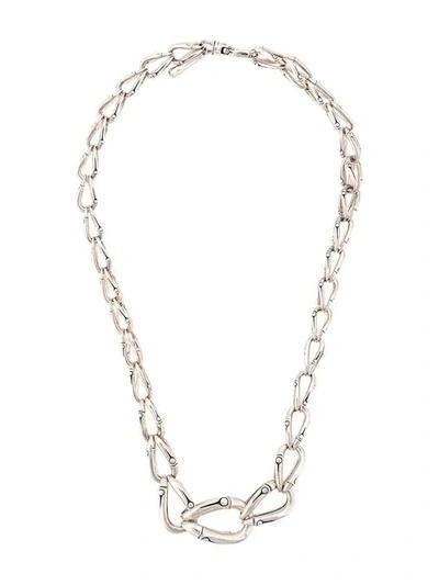Shop John Hardy Bamboo Graduated Link Necklace In Silver