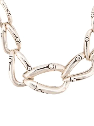 Shop John Hardy Bamboo Graduated Link Necklace In Silver