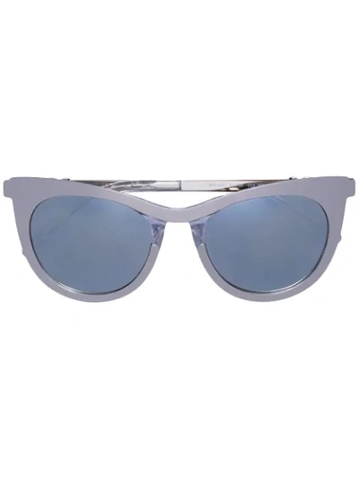 Shop Carolina Herrera Cat Eye Sunglasses In Metallic