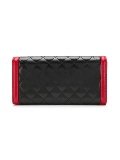 Shop Love Moschino Foldover Logo Wallet In Black