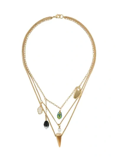 Shop Isabel Marant Scarabe Charm Necklace - Gold