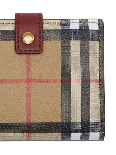 Shop Burberry House Check Wallet In Red ,multicolour