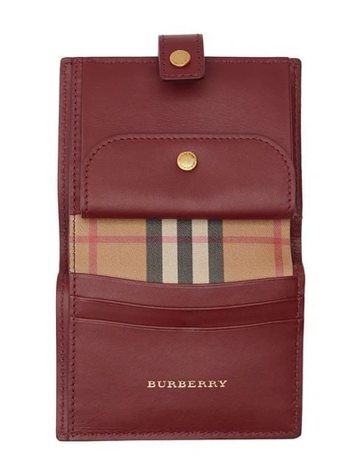 Shop Burberry House Check Wallet In Red ,multicolour