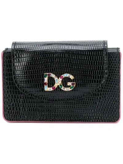 Shop Dolce & Gabbana Logo Embellished Wallet - Black