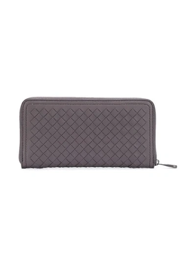 Shop Bottega Veneta Zip Around Wallet In Brown