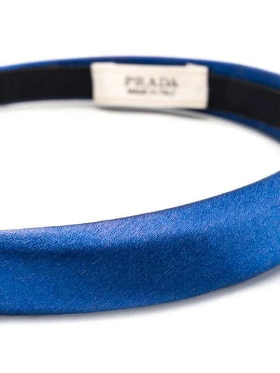 Shop Prada Classic Thin Hairband In Blue