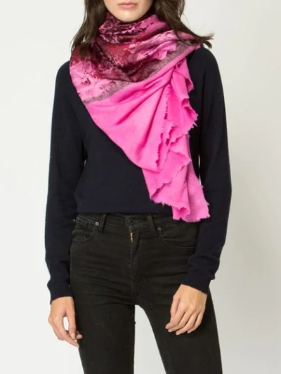 Shop Avant Toi Floral Print Scarf In Pink
