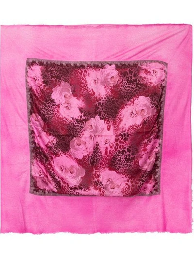 Shop Avant Toi Floral Print Scarf In Pink