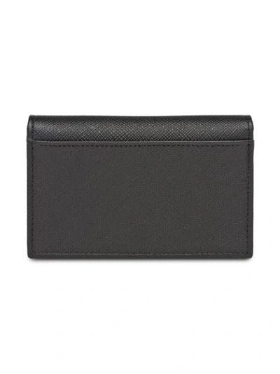 Shop Prada Saffiano Leather Card Holder In Black