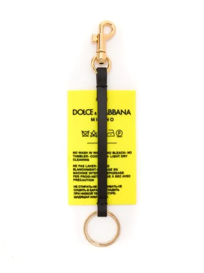 Shop Dolce & Gabbana Logo Keyring In Yellow