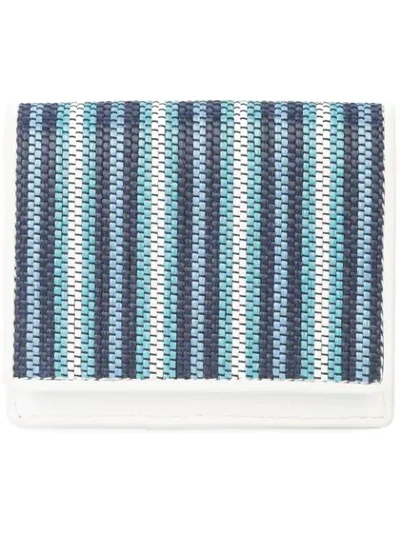 Shop Diane Von Furstenberg Dvf  Woven Stripe Card Holder - Blue