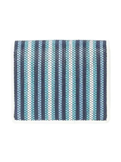 Shop Diane Von Furstenberg Dvf  Woven Stripe Card Holder - Blue