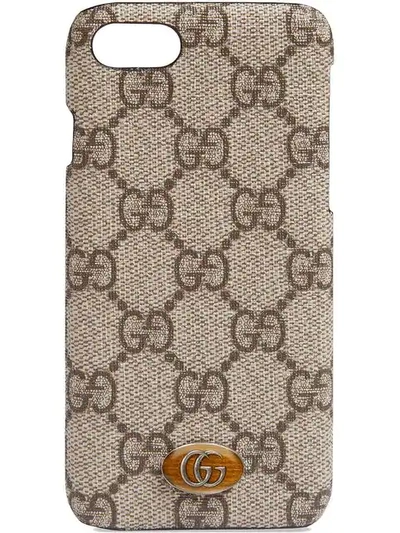 Shop Gucci Ophidia Iphone 8 Case In Brown ,multicolour